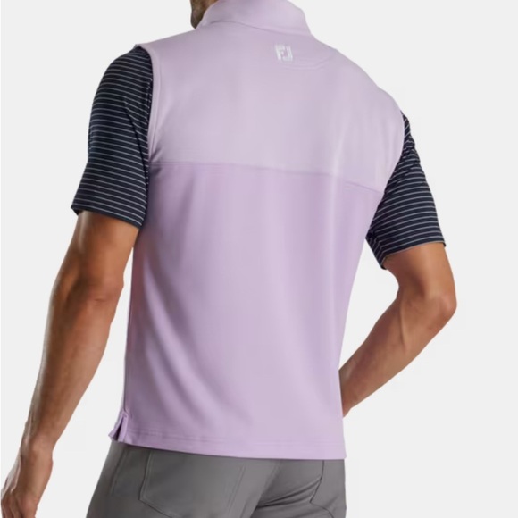 FootJoy Foot Joy FJ Heather Yoke 1/2 Zip Vest Large Lavender Mens Golf NEW 1018 - Picture 2 of 6